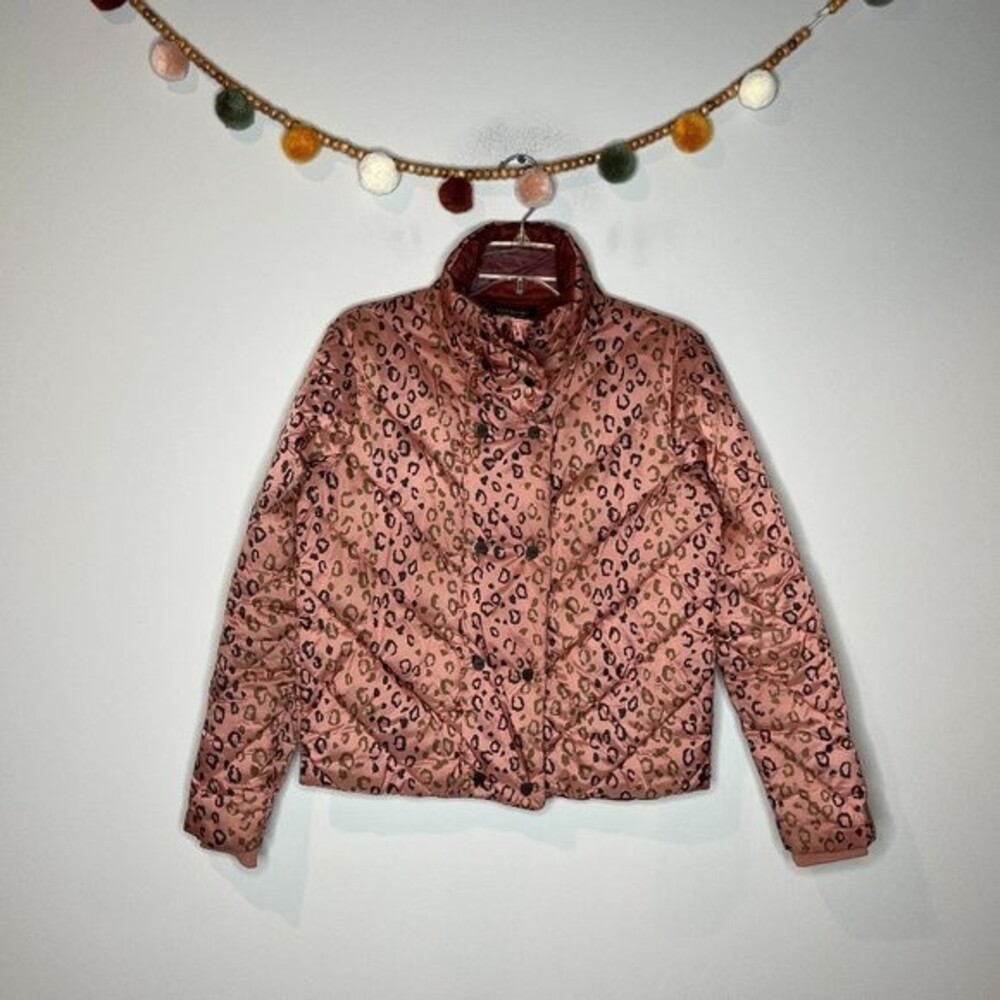 Scotch & Soda Maison Scotch cheetah print quilted puffer jacket